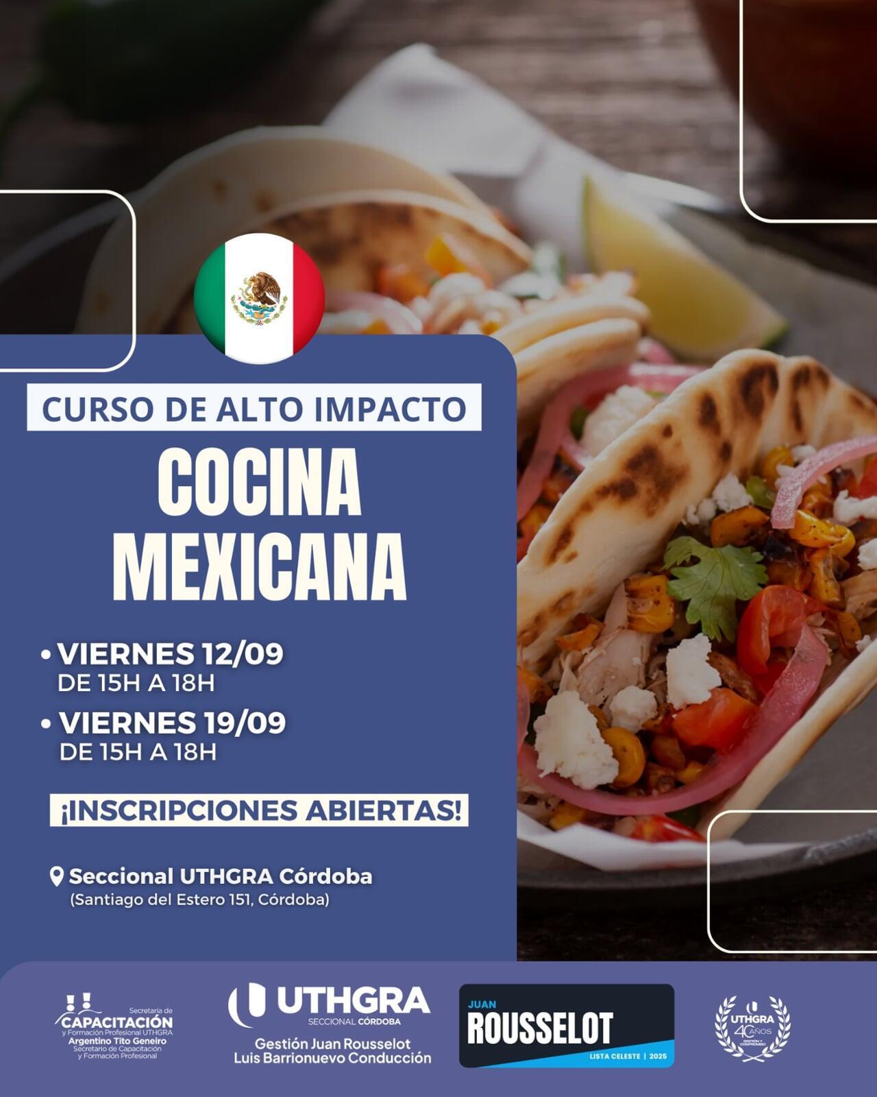 Nuevo curso de Cocina Mexicana en UTHGRA Córdoba 